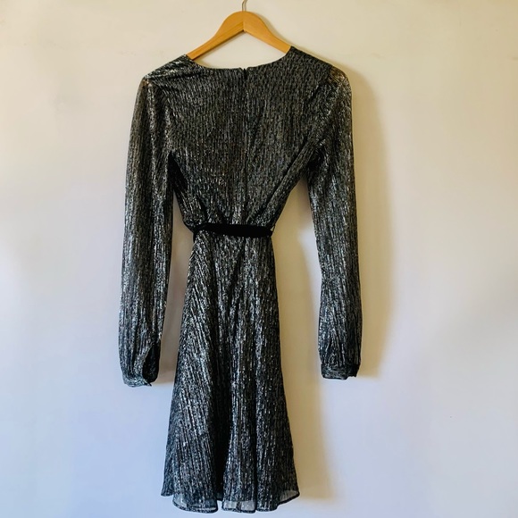 Banana Republic Metallic Faux Wrap Dress -NWT - Picture 4 of 11